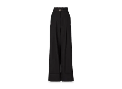 FENDI Women's Wool Wide-Leg Pant "Black"