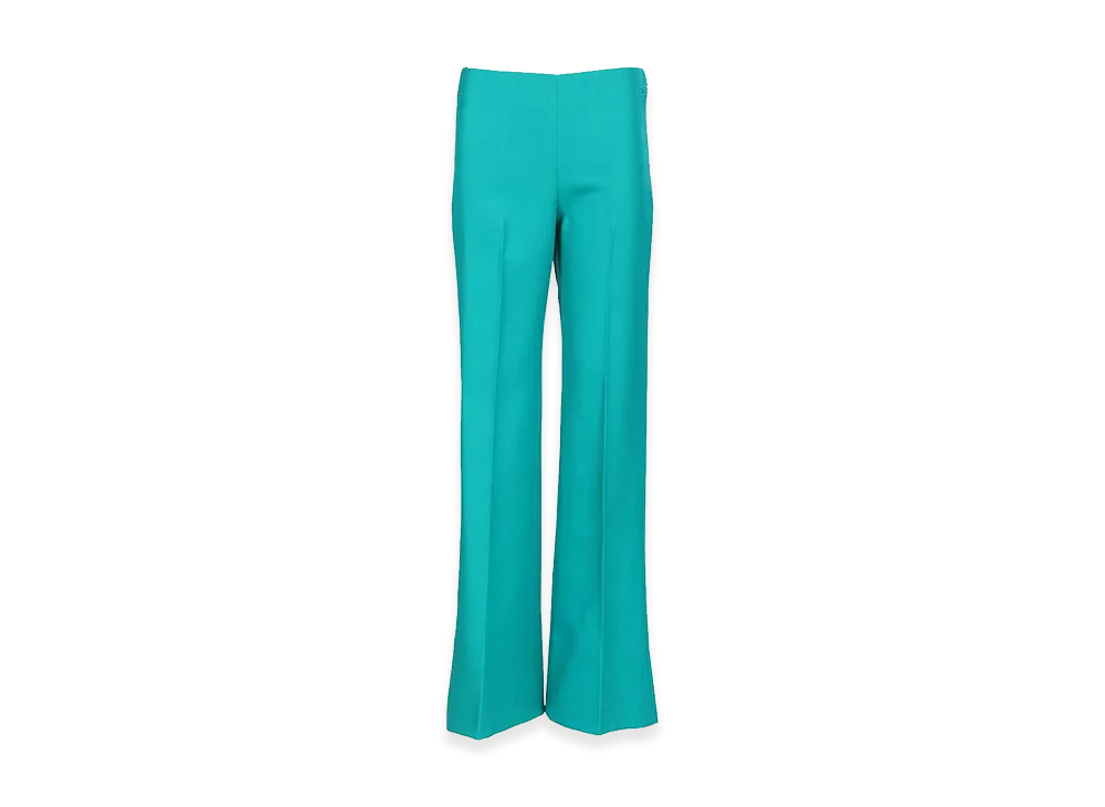 FENDI Women's Grain De Poudre Wool Trousers "Light Blue"