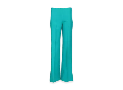 FENDI Women's Grain De Poudre Wool Trousers "Light Blue"