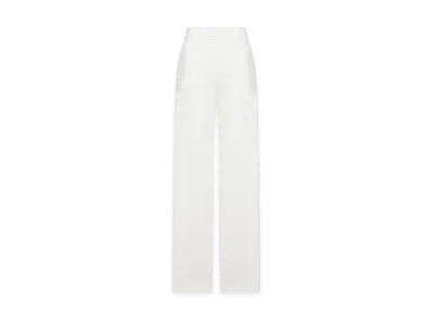 FENDI Women's Wide Leg Pants In Fluid Cotton "White"