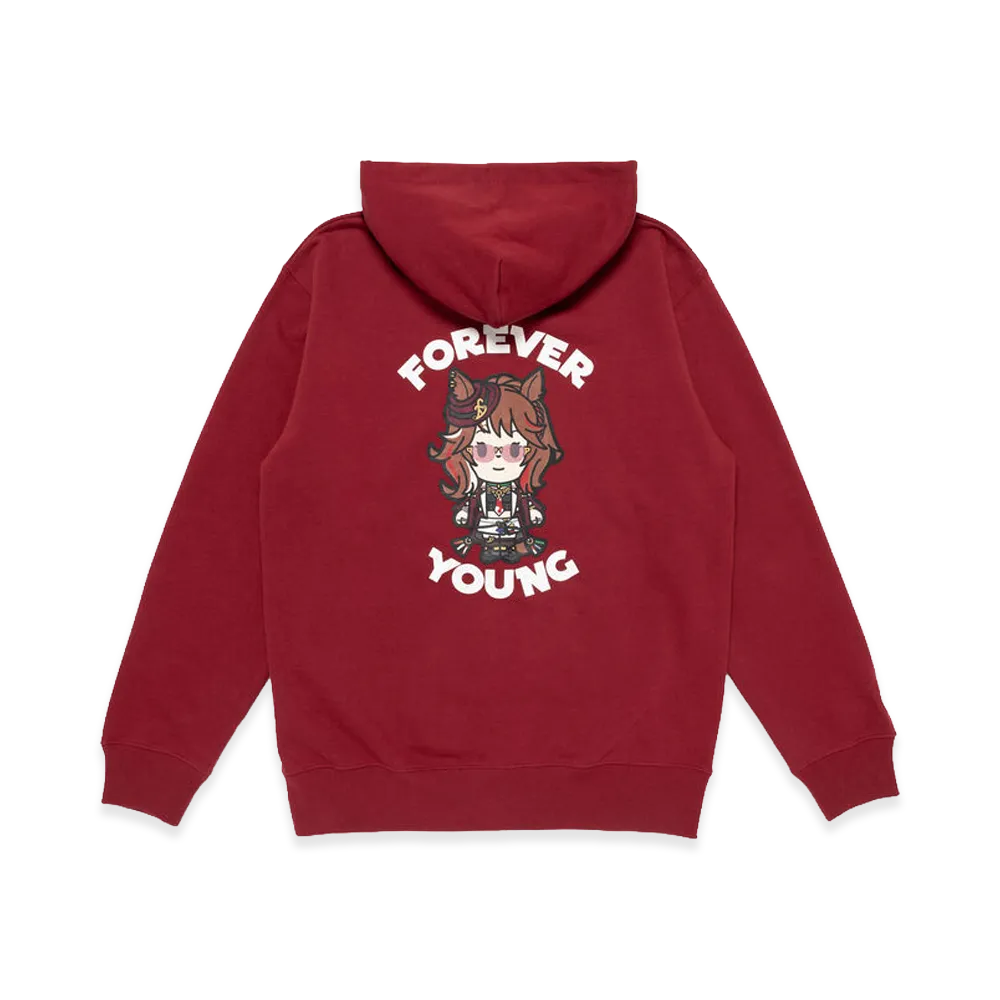FORSE CLUB x UMAMUSUME "FOREVER YOUNG" Zip-up Hoodie "Burgundy"