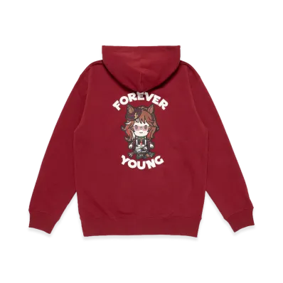 FORSE CLUB x UMAMUSUME "FOREVER YOUNG" Zip-up Hoodie "Burgundy"