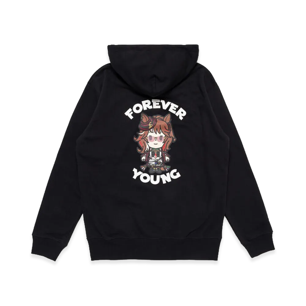 FORSE CLUB x UMAMUSUME "FOREVER YOUNG" Zip-up Hoodie "Black"