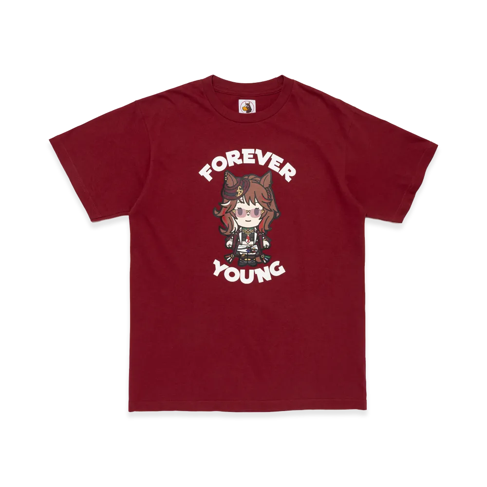 FORSE CLUB x UMAMUSUME "FOREVER YOUNG" T-shirt "Burgundy"