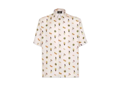 FENDI Men's Shirt Silk Fendilicious "White"