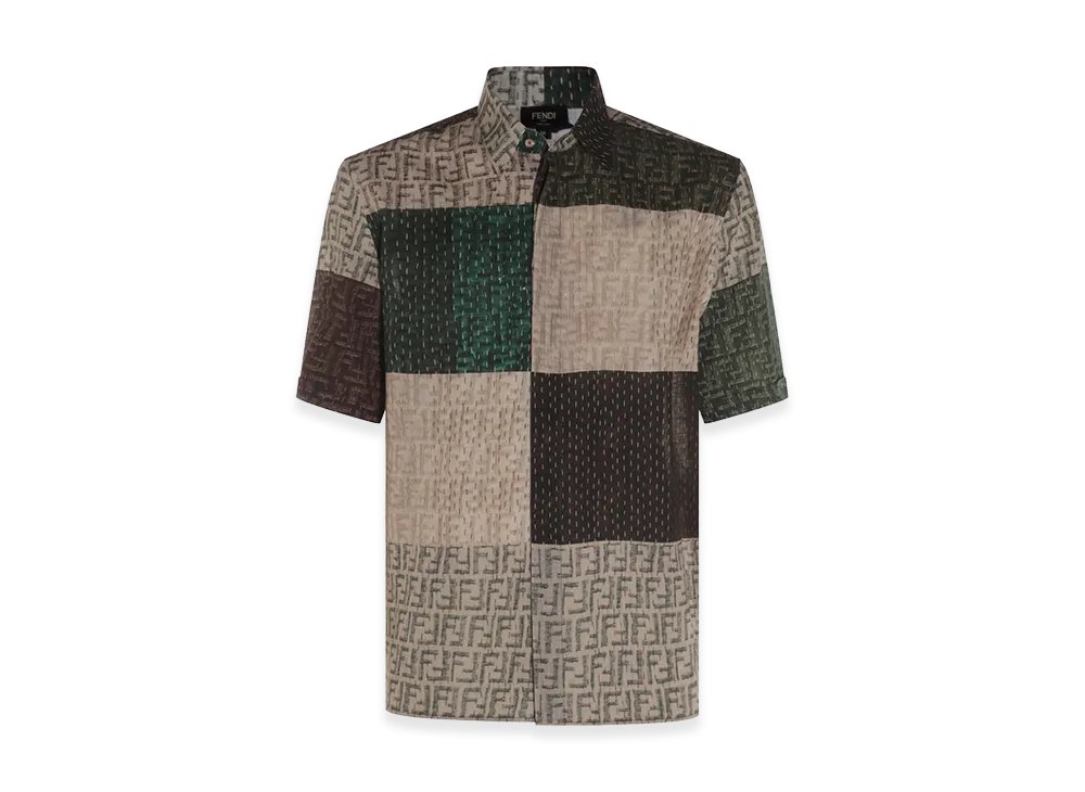 FENDI FF Linen Short Sleeve Shirt "Multicolor"
