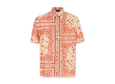 FENDI Silk Short Sleeve Shirt "Red"