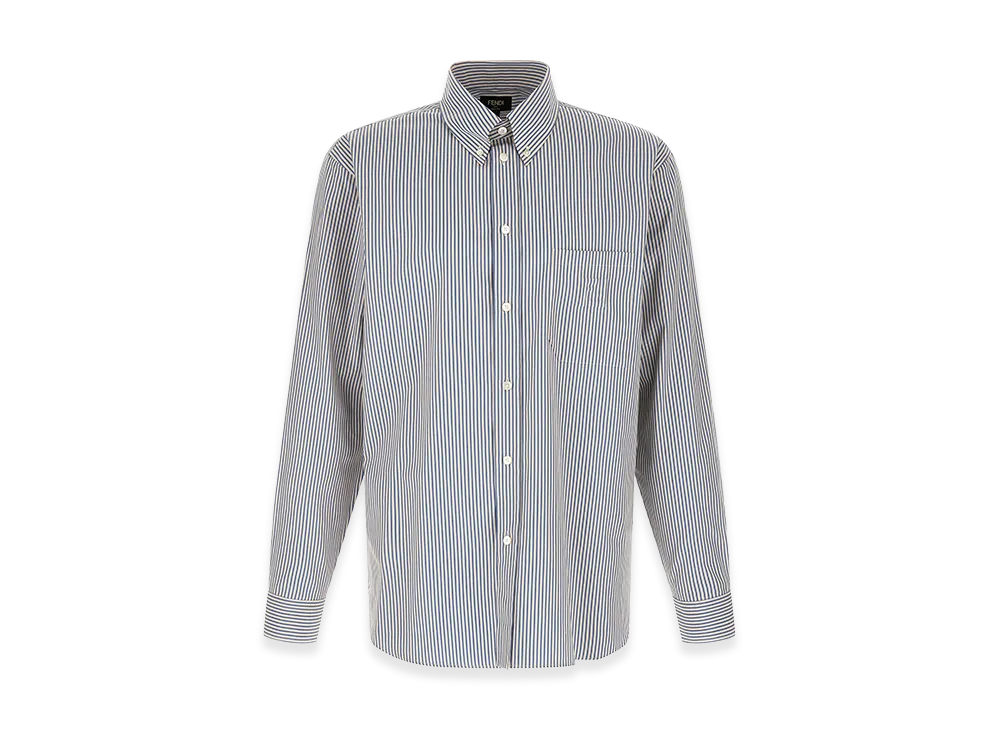 FENDI Striped Button Down Shirt "Light Blue"