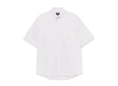 FENDI Crest Oxford Cotton Short Sleeve Shirt "White"