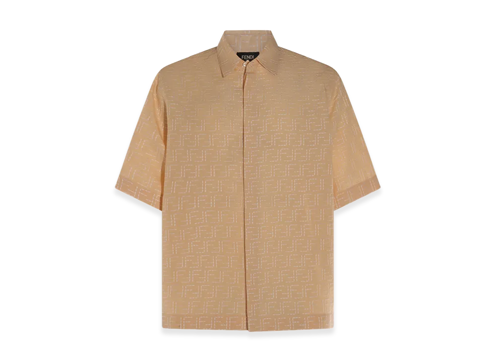 FENDI FF Jacquard Short Sleeve Shirt "Yellow"