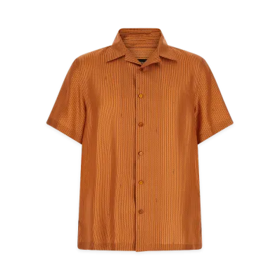 FENDI selleria Stitching Silk Shirt "Orange"