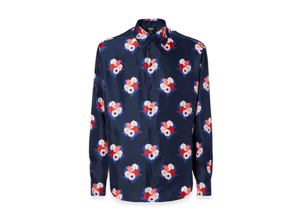 FENDI Shirt Over Silk Shirt "Blue"