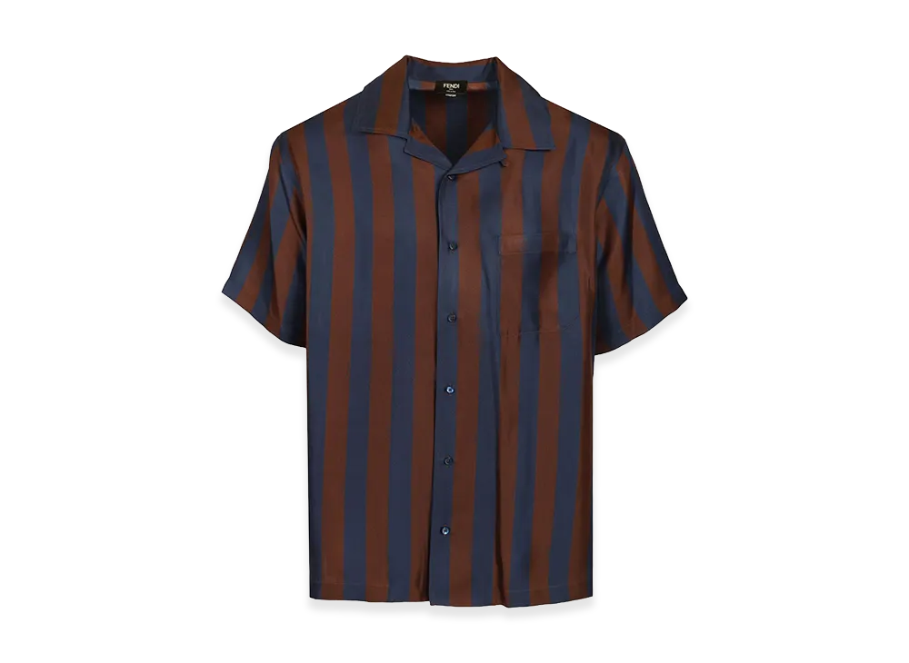 FENDI Printed Silk Shirt "Stripped"