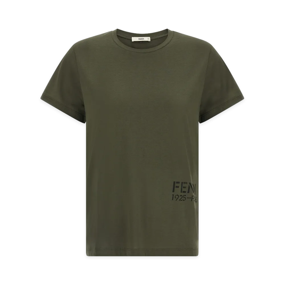 FENDI Women's T-Shirt with Stencil Print "Green"