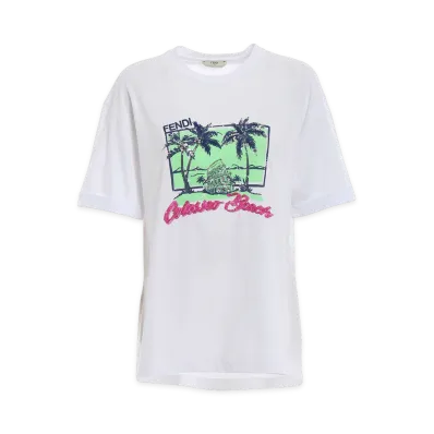 FENDI Women's Colosseo Beach Tee "White"