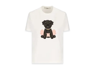 FENDI Women's Itina Cotton T-Shirt With "White"