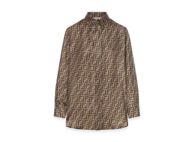 FENDI Women's FF Silk Shirt "Brown"