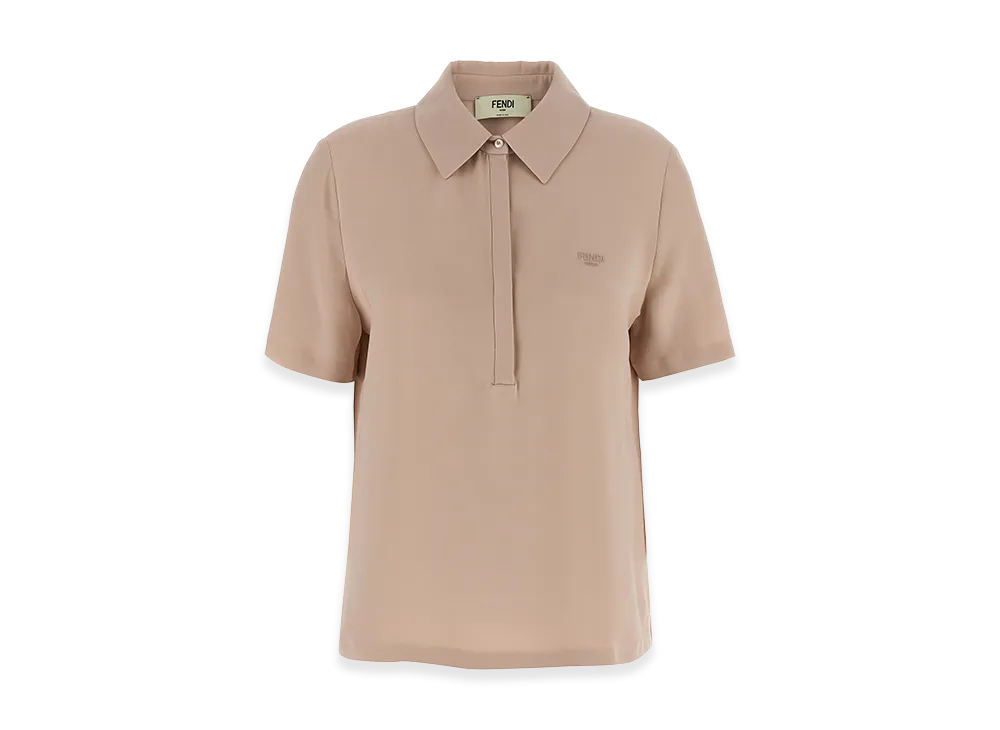 FENDI Women's Silk Polo Shirt "Pink"