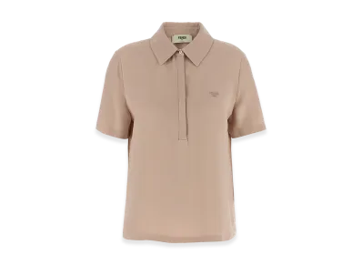 FENDI Women's Silk Polo Shirt "Pink"