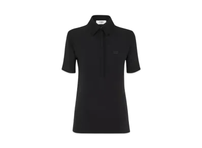 FENDI Women's Polo Shirt Silk Cady Jersey "Black"