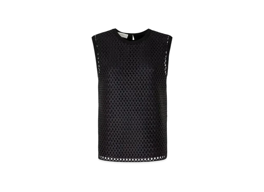 FENDI Women's Top Tulle and Sequin "Black"