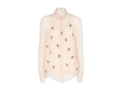 FENDI Women's Silk Georgette Shirt "Rose"