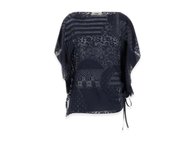 FENDI Women's Viscose Blend Top "Navy Blue"