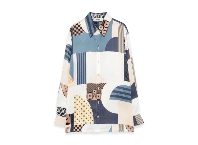 FENDI Women's Patchwork Silk Shirt "Multicolor"