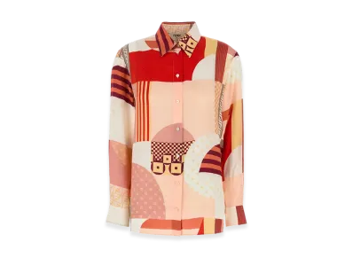 FENDI Women's Patchwork Print Silk Shirt "Multicolor"