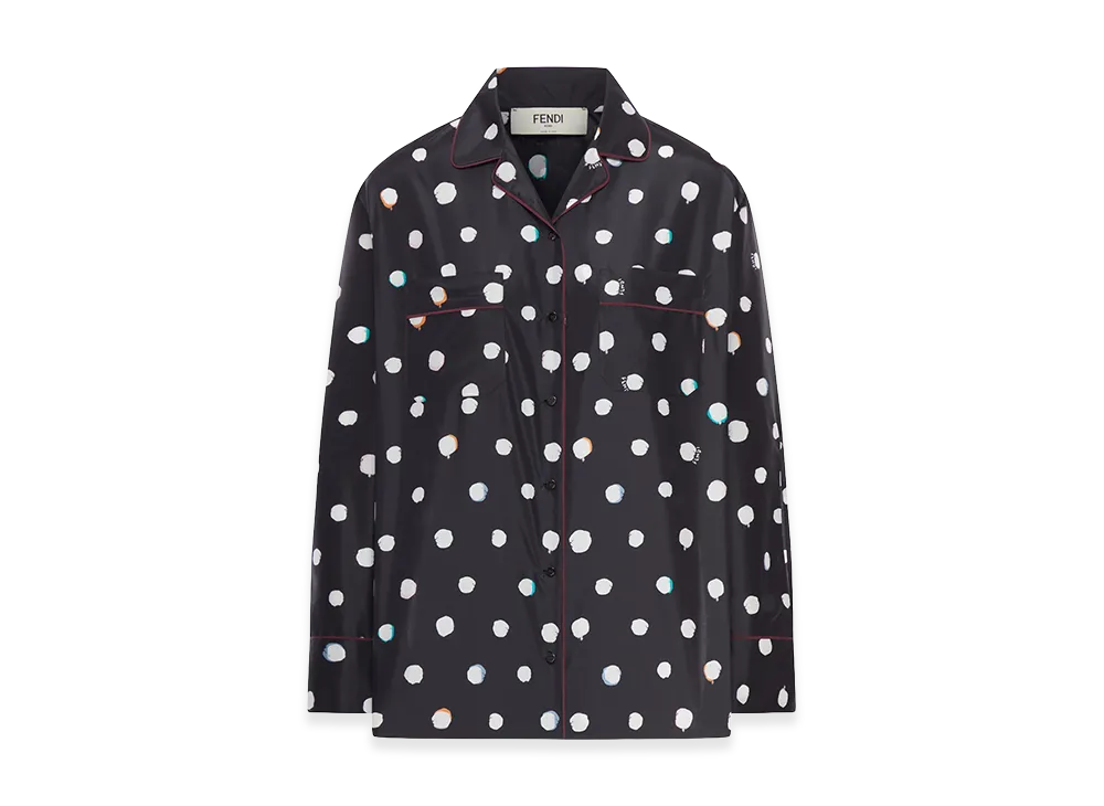 FENDI Women's Printed Taffeta Shirt "Black"