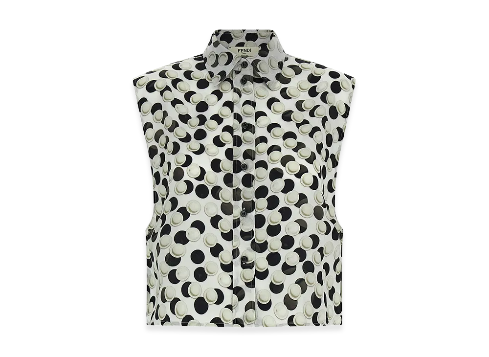 FENDI Women's Polka Dot Crop Top "Multicolor"
