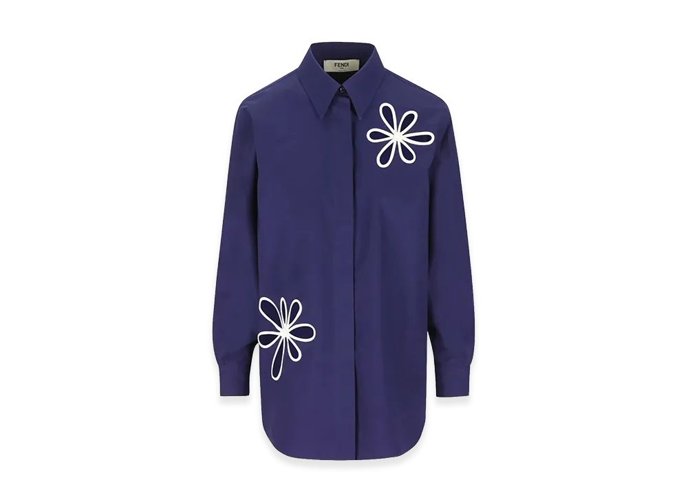 FENDI Women's Popeline Shirt "Blue"