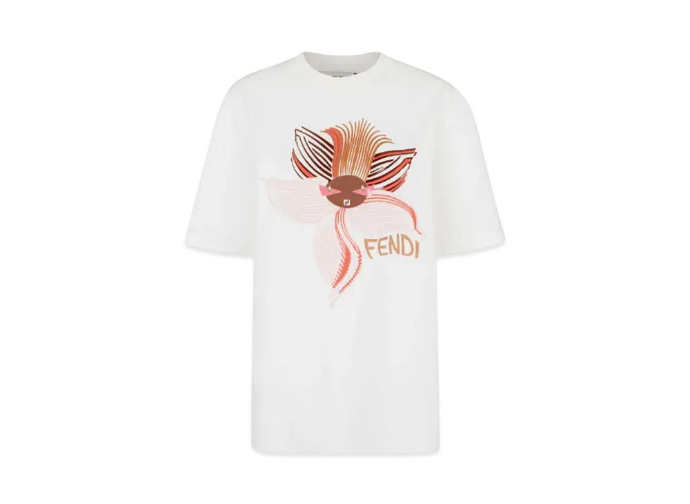 FENDI Women's Jersey T-Shirt Lunar New Year "White"