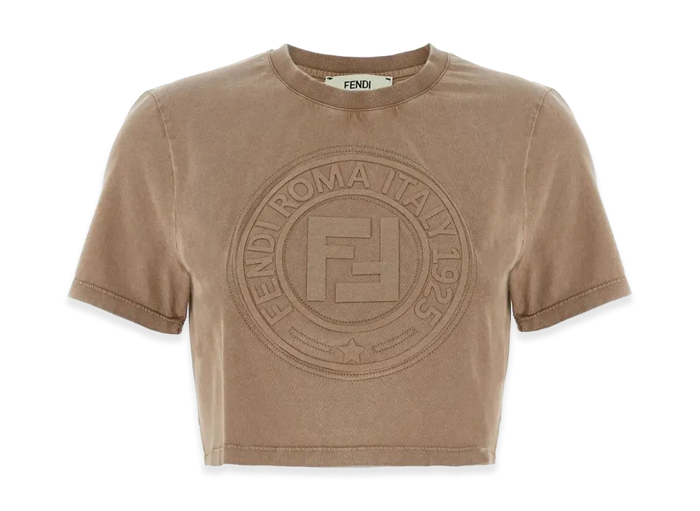 FENDI Women's 3d Roma T-Shirt "Brown"