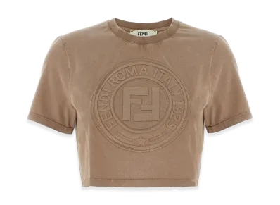 FENDI Women's 3d Roma T-Shirt "Brown"