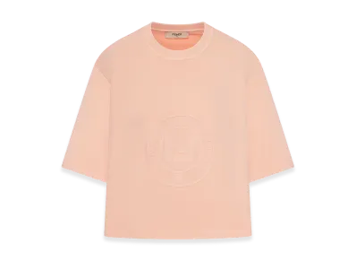 FENDI Women's Cotton T-Shirt With Front Logo "Pink"