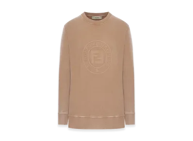 FENDI Women’s Cotton Sweatshirt With Roma Logo "Beige"