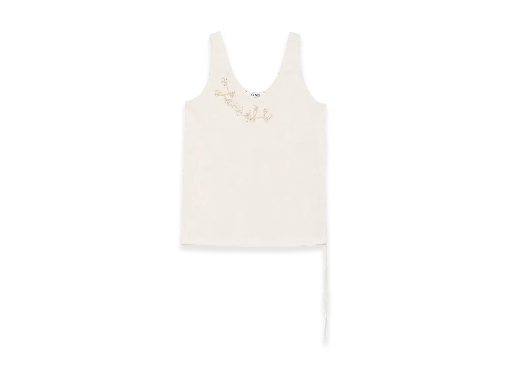 FENDI Women's Embellished Tank Top "Beige"