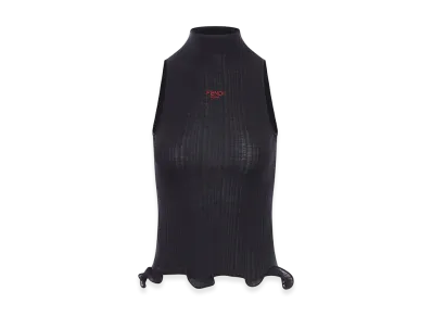 FENDI Women's Cotton Top Finished With Ruffles "Black"