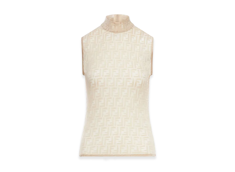 FENDI Women's FF Lace Top "Beige"