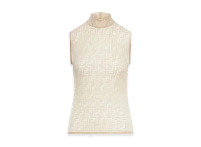 FENDI Women's FF Lace Top "Beige"