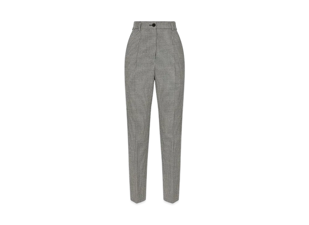 DOLCE&GABBANA Tailored Wool Houndstooth Pants "Multicolor"
