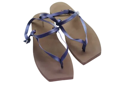 foot the coacher x AURALEE Belted Beach Sandals Made By foot the coacher "Brown/Navy"