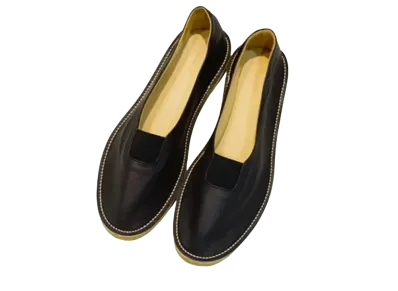 foot the coacher x AURALEE Leather Slip-On Made By foot the coacher "Black"