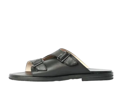 foot the coacher Double Belt Sandals "Black"