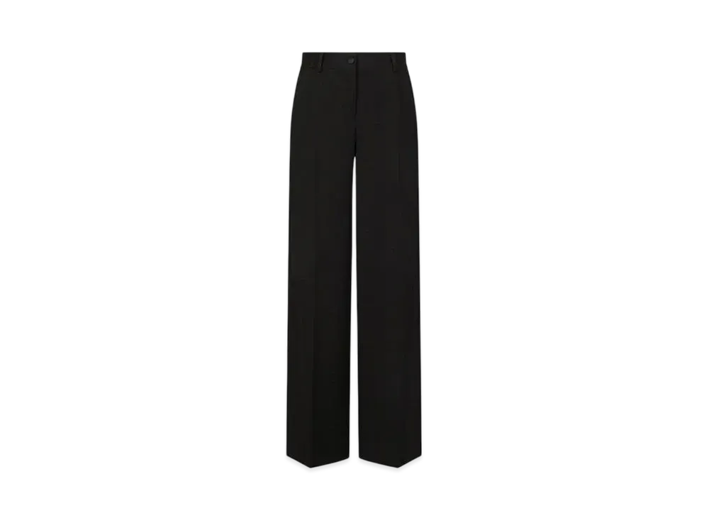 DOLCE&GABBANA Flared Wool Gabardine Pants "Black"