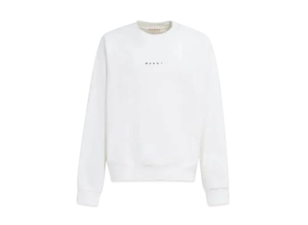 Marni Mini Logo Made Of Organic Cotton Sweatshirt "White"