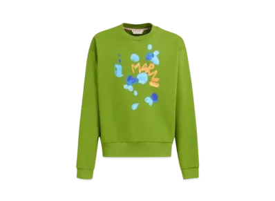 Marni Dripping Print Made Of Organic Cotton Sweatshirt "Kiwi"