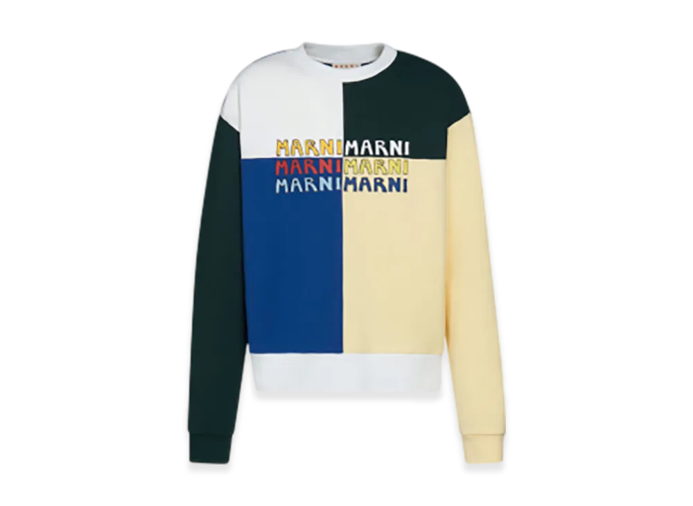 MARNI Multi-Logo Print Organic Cotton Sweatshirt (Regular Fit) "Multicolor"