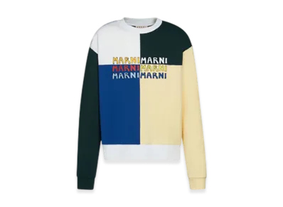 MARNI Multi-Logo Print Organic Cotton Sweatshirt (Regular Fit) "Multicolor"